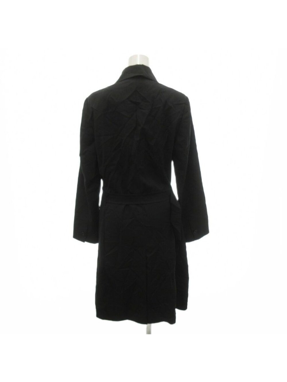 Max Mara White Tag Soutien Collar Coat with Long Belt Black 38 - Picture 2 of 9